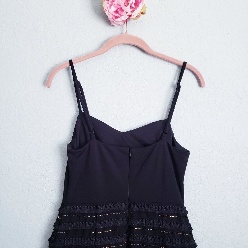 Marina Black Bead and Fringe Gatsby Mini Dress - Picture 8 of 12